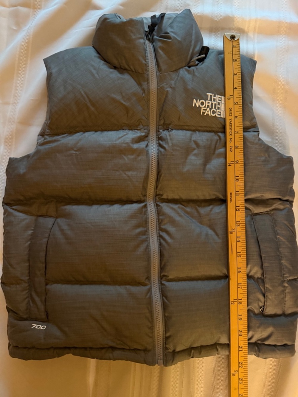 Vintage North Face Nuptse 700 Fill Goose Down Puffer Vest Women’s Small Gray - Picture 13 of 14